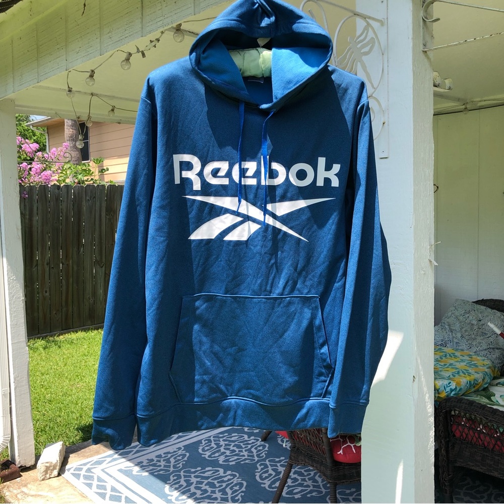 MENS REEBOK HOODIE SZ L Blue